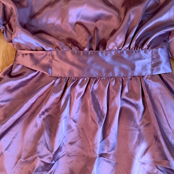 Victoria’s Secret Satin Kimono Robe Tie Front Women’s One Size Purple Bridal - Picture 7 of 14